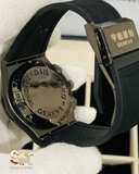 HUBLOT Silver Black Hologram Leather Strap Watch