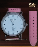 ROLEX Leather Strap Couple Watch