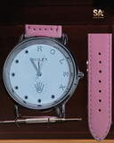 ROLEX Leather Strap Couple Watch