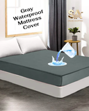 Terry Cotton Waterproof Gray Mattress Cover Protector