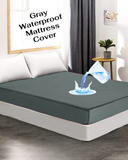 Terry Cotton Waterproof Gray Mattress Cover Protector