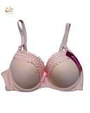 Women Comfortable Pink Thick Padded Lace Bra