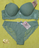 Green Luxury Bridal Bra Panty Set