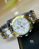 Tissot Two Tone White Chain Strap Chronograph Luxury Watch