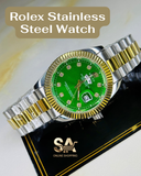 Rolex Date Just Two Tone Stainless Steel Emerald Dial Quartz Watch