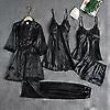 Women's Comfortable 5 Piece Nighty Dress With Imported Silk & Lace Design