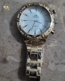AW Collection Quartz White Dial With Stainless Steel Strips Watch