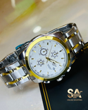 Tissot Two Tone White Chain Strap Chronograph Luxury Watch