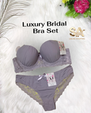 Gray Luxury Bridal Bra Panty Set