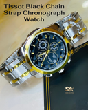 Tissot Two Tone Black Chain Strap Chronograph Watch