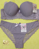 Gray Luxury Bridal Bra Panty Set