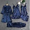 Women's Comfortable 5 Piece Nighty Dress With Imported Silk & Lace Design