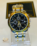 Tissot Two Tone Black Chain Strap Chronograph Watch