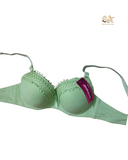 Women Comfortable Green Thick Padded Lace Bra