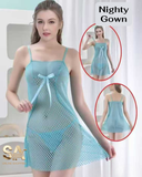 Adorable Sky Blue Hot Nighty Gown For Bridal
