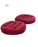 Premium Round Shape Velvet Floor Cushion - Set of 2 Pcs