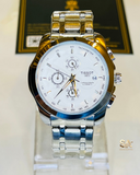 Tissot Two Tone Silver White 1853 Chain Strap Chronograph Watch