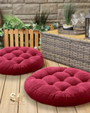 Premium Round Shape Velvet Floor Cushion - Set of 2 Pcs