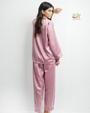 Pink 2 Piece Silk Night Suit