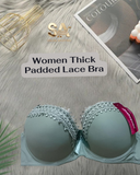 Women Comfortable Thick Padded Lace Bra