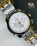Tissot Two Tone Silver White 1853 Chain Strap Chronograph Watch