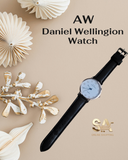 AW Daniel Wellingion Leather Wallet Strap Watch