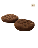 Premium Round Shape Velvet Floor Cushion - Set of 2 Pcs