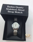 Badus Quartz Silver Stainless Steel Strap Watch