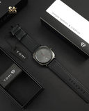 TOMI Men's Fashion Elegant Silver Black Watch