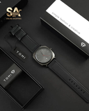 TOMI Men's Fashion Elegant Silver Black Watch