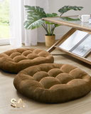 Premium Round Shape Velvet Floor Cushion - Set of 2 Pcs