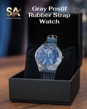 Positif Transparent Analog Rubber Strap Watch Men