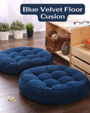 Premium Round Shape Velvet Floor Cushion - Set of 2 Pcs