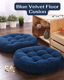 Premium Round Shape Velvet Floor Cushion - Set of 2 Pcs