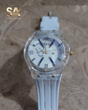 Positif Transparent Analog Rubber Strap Watch Men