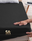 Terry Cotton Waterproof Black Mattress Cover Protector