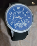 Positif Rubber Leather Strap Watch For Men