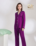 Purple 2 Piece Silk Night Suit