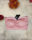 Poly Lace Fabric Bra With Removable Straps