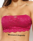 Poly Lace Fabric Bra With Removable Straps