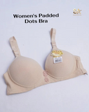 Beige Soft Breathable Padded Dots Bra