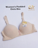 Beige Soft Breathable Padded Dots Bra