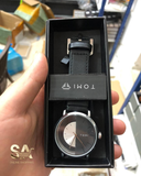 TOMI Half Black White Transparent Leather Strap Watch