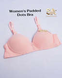 Pink Soft Breathable Padded Dots Bra