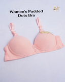 Pink Soft Breathable Padded Dots Bra