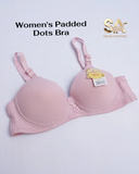 Light Purple Soft Breathable Padded Dots Bra