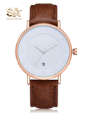TOMI Brown Golden Leather Watch For Men & Women