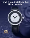 TOMI Round Dial Luxury Leather Strap Watch