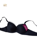 Women Comfortable Black Thick Padded Lace Bra