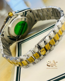 Rolex Day Date Two Tone Black Dial With Gold Steel Men's Watch